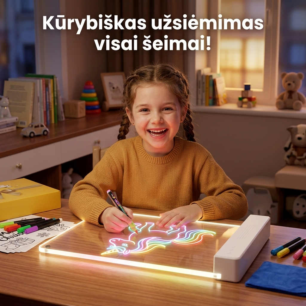 Smalsutis GlowBoard - Kūrybiškas užsiėmimas visai šeimai