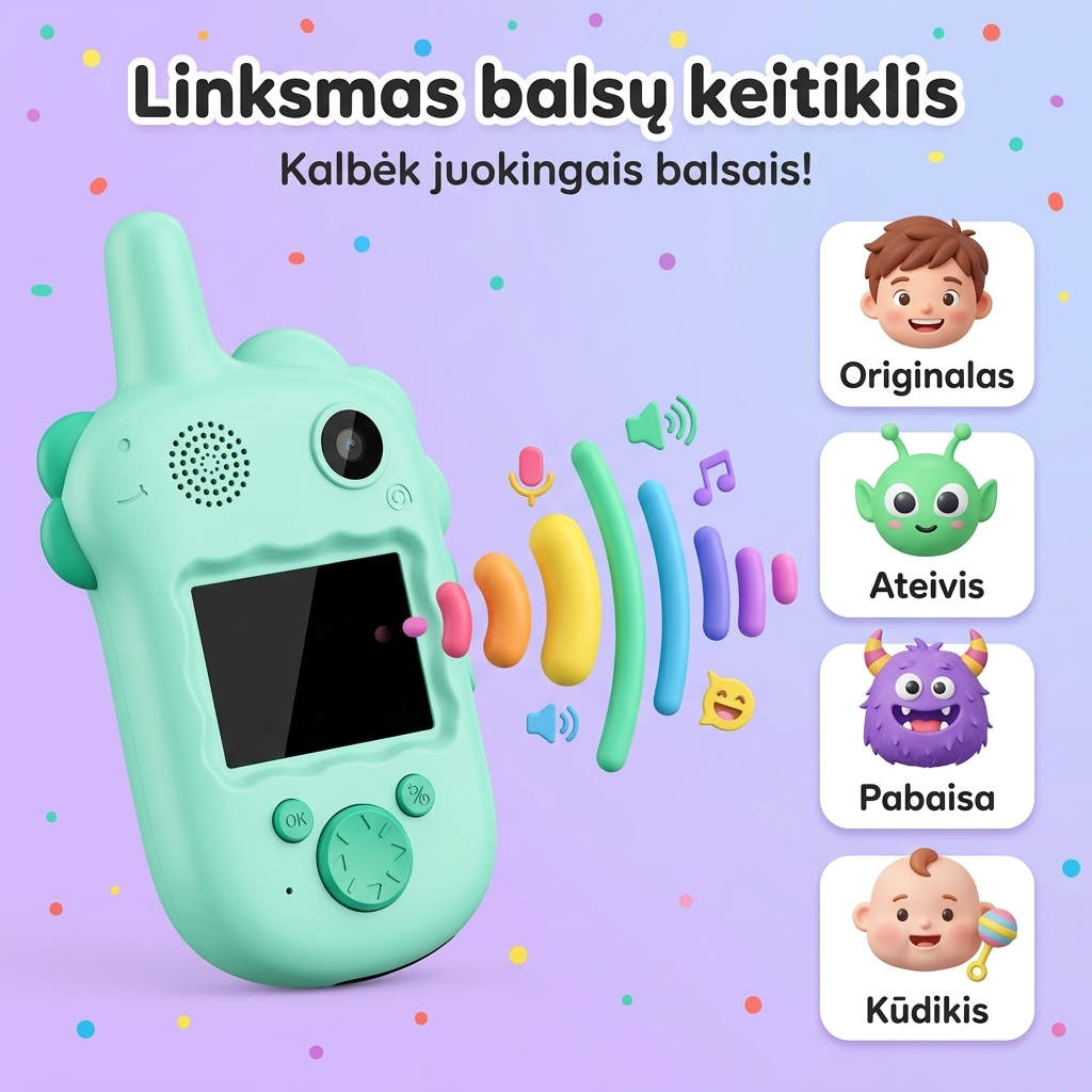 Smalsutis TalkieCam – linksmas balsų keitiklis