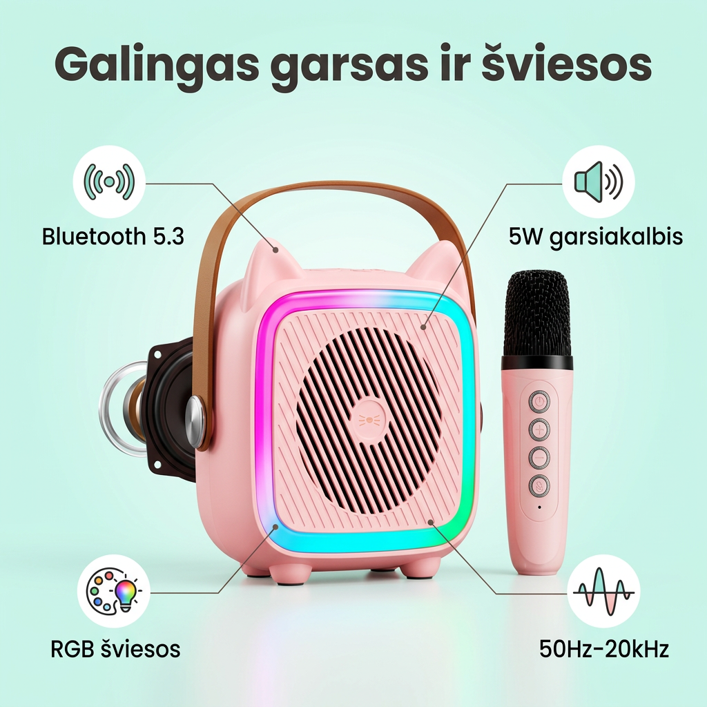 Smalsutis DuetMic – galingas garsas ir RGB šviesos