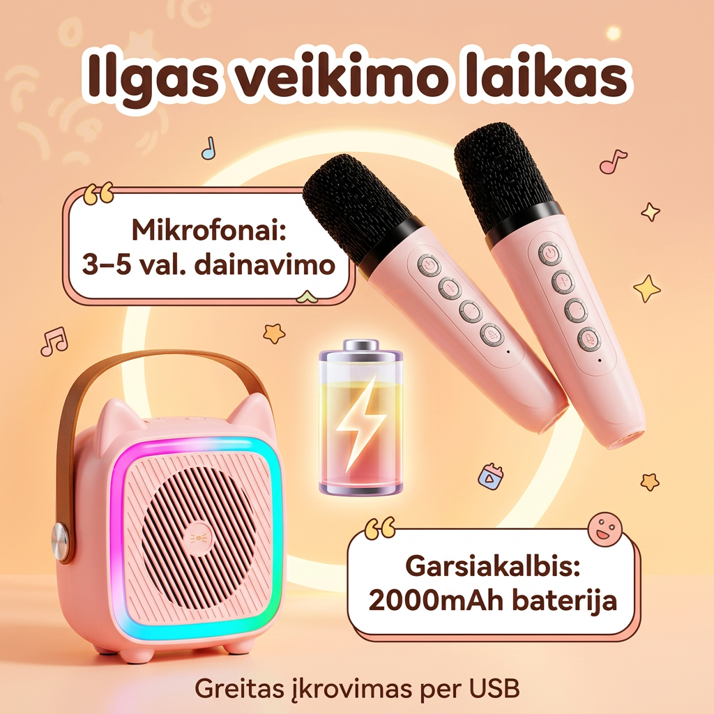 Smalsutis DuetMic – ilgas veikimo laikas